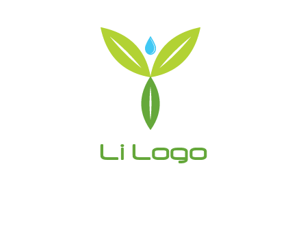 leaves with water drop icon