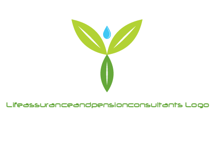 leaves with water drop icon