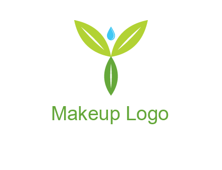 leaves with water drop icon