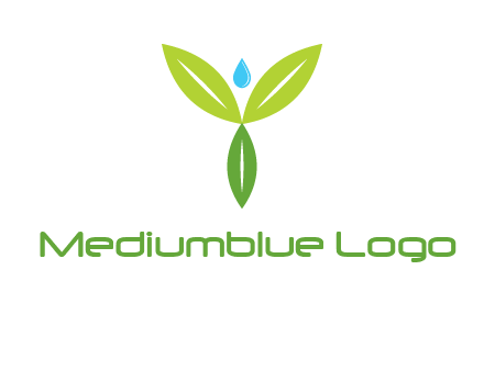 leaves with water drop icon