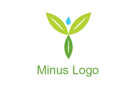 leaves with water drop icon