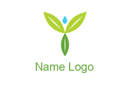 leaves with water drop icon