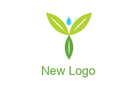leaves with water drop icon
