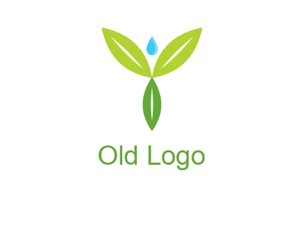 leaves with water drop icon