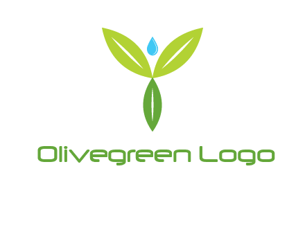 leaves with water drop icon