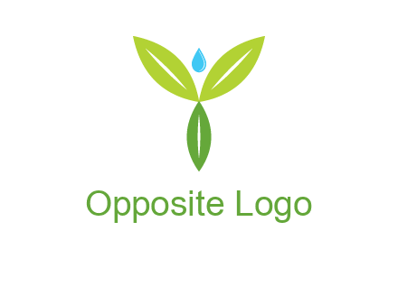 leaves with water drop icon