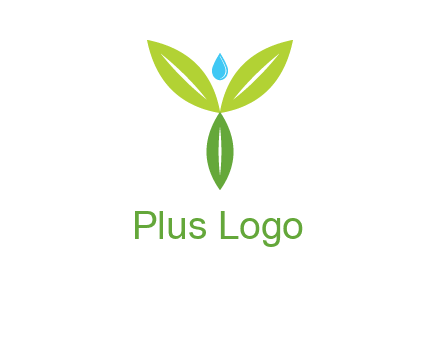 leaves with water drop icon