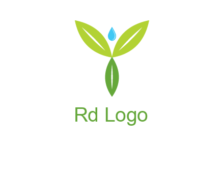 leaves with water drop icon