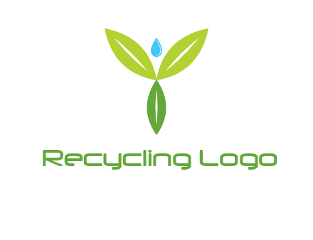 leaves with water drop icon