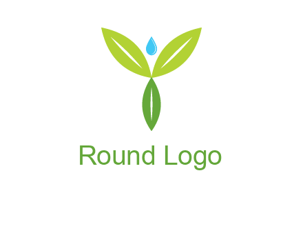 leaves with water drop icon