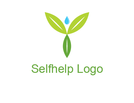 leaves with water drop icon