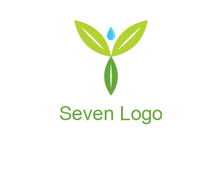 leaves with water drop icon