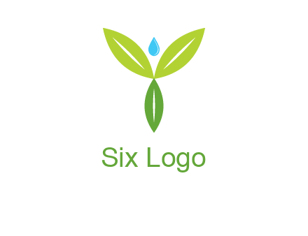leaves with water drop icon