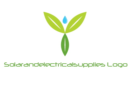 leaves with water drop icon