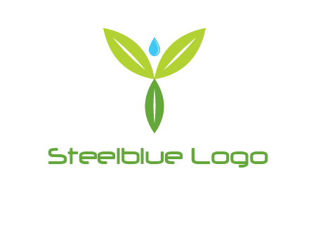 leaves with water drop icon