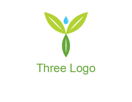 leaves with water drop icon