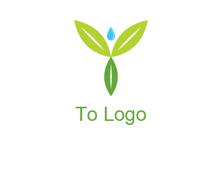 leaves with water drop icon
