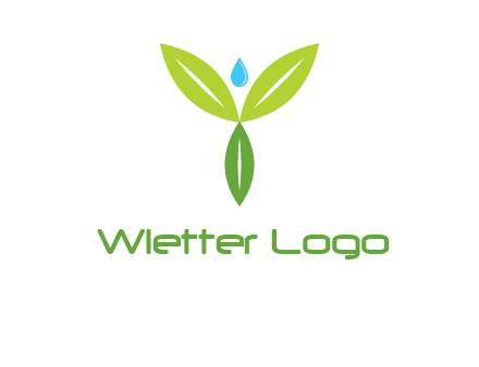 leaves with water drop icon