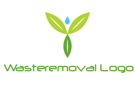 leaves with water drop icon