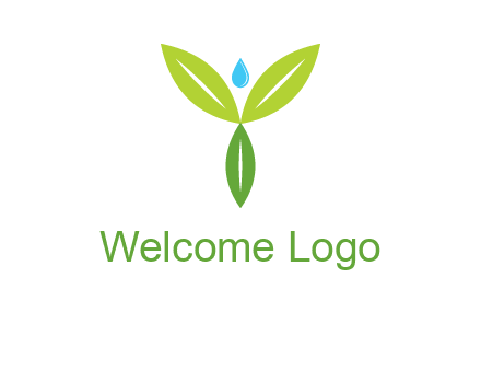 leaves with water drop icon