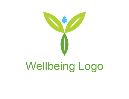 leaves with water drop icon