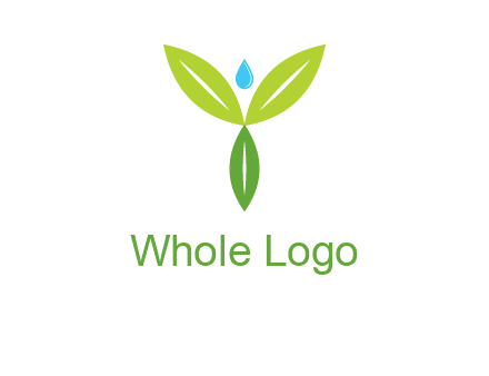 leaves with water drop icon