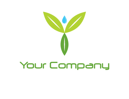 leaves with water drop icon