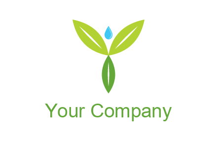 leaves with water drop icon