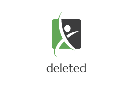 abstract person in rounded square icon