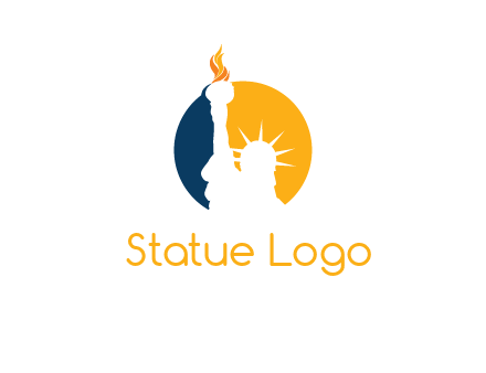 statue of liberty in a circle icon