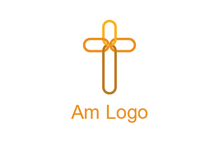 abstract christian cross connection icon