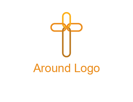 abstract christian cross connection icon