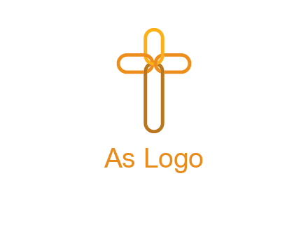 abstract christian cross connection icon