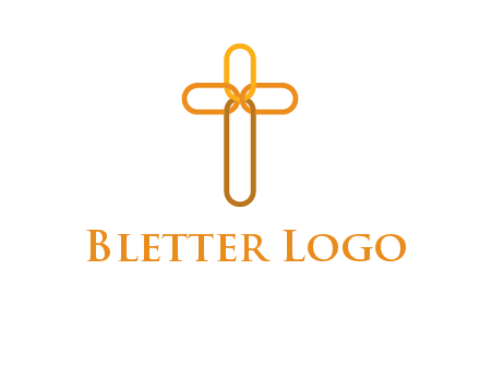 abstract christian cross connection icon
