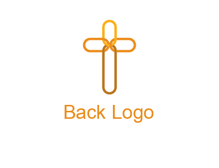 abstract christian cross connection icon