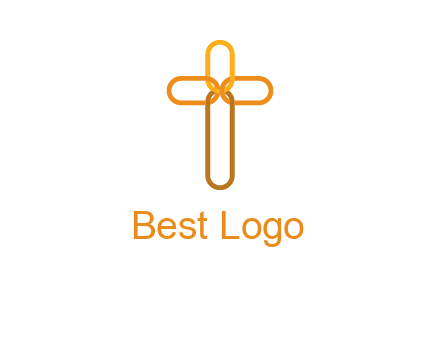 abstract christian cross connection icon