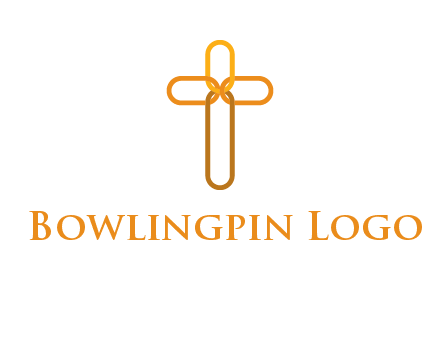 abstract christian cross connection icon
