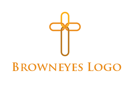 abstract christian cross connection icon