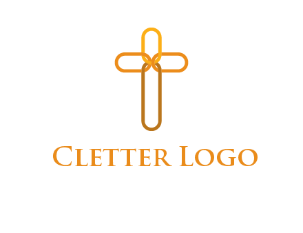 abstract christian cross connection icon