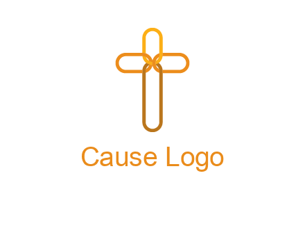 abstract christian cross connection icon