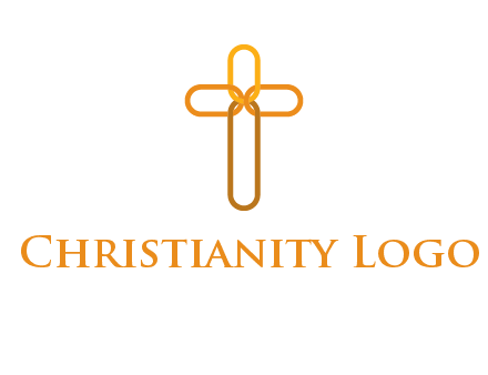 abstract christian cross connection icon