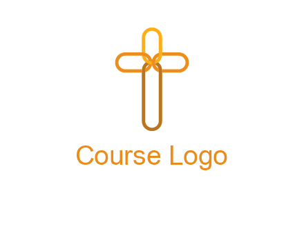 abstract christian cross connection icon