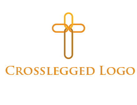 abstract christian cross connection icon