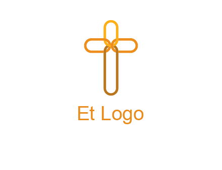 abstract christian cross connection icon