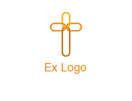 abstract christian cross connection icon