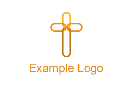 abstract christian cross connection icon