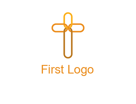 abstract christian cross connection icon