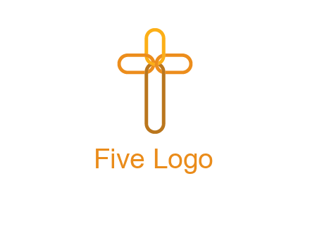 abstract christian cross connection icon