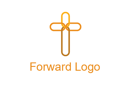 abstract christian cross connection icon