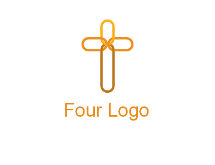 abstract christian cross connection icon